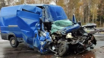 ДТП на трассе М1: микроавтобус FIAT столкнулся с комбайном Ropa