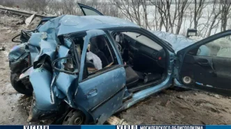 ДТП на трассе М15 под Могилёвом: Opel столкнулся с фурой DAF